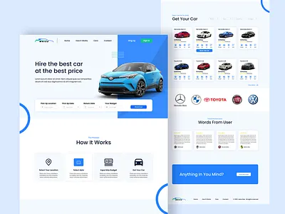 Wizz Car Rent Agency UI Landing Page branding car car rent car rental design landing page rent a car ui ui design uiux ux