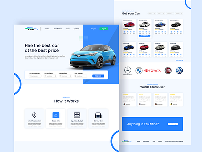 Wizz Car Rent Agency UI Landing Page branding car car rent car rental design landing page rent a car ui ui design uiux ux
