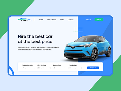 Wizz Car Rent UI Landing Page branding car car rent car rental car sell design landing page rent a car ui uiux ux