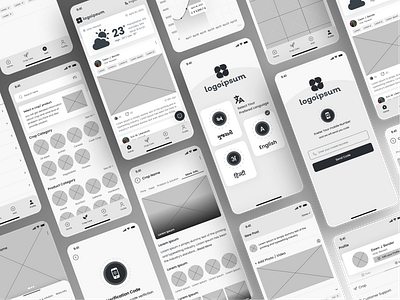 Farming App : Wireframe appdesign concept design design farmer farmingap farmingapp graphic design illustration mobile mobileui productdesign ui uidesign ux wireframe wirframe ui