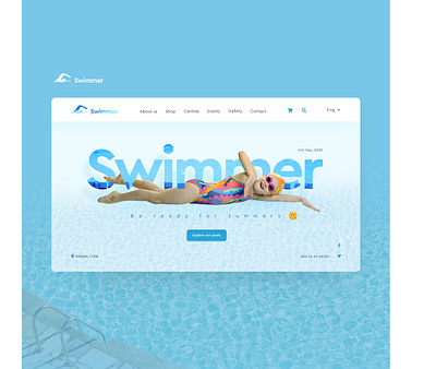Swimmer Web UI design pool swimmer swimmer website swimming swimming pool ui ui ux uidesign web design web ui website design