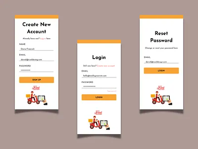 Food delivery Sign in page design graphic design java javaswing login signin ux vector