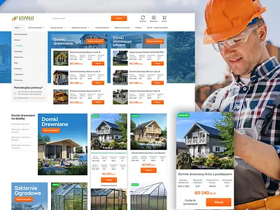 Stimeo - home assembly backgroudnd blue house prestashop web white worker