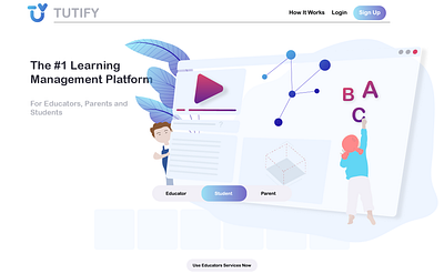 Tutify Courses LMS assets brand identity branding design graphic design illustration landing page logo ui ux vector