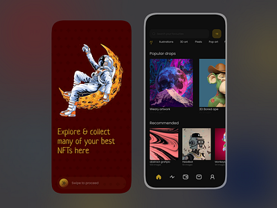 NFT marketplace app UI design adobe xd app design design figma nezar ismail nft marketplace nft marketplace app ui ui ux ui ux design