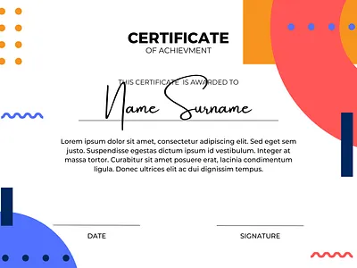 Certificate Of Achievment graphic design