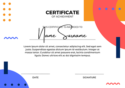 Certificate Of Achievment graphic design
