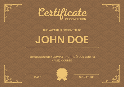 Certificate Of Achievment graphic design
