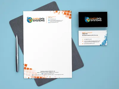 Earth Data Systems Stationery brand identity branding brown data design earth eartquakes graphic design green illustrator logo rainfalls software vector weather