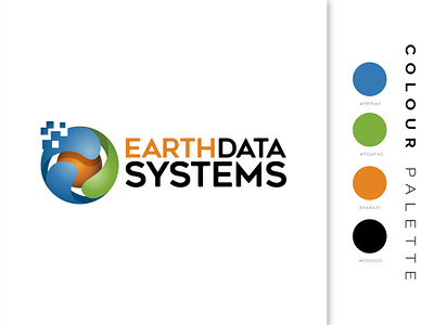 Brand colours - Earth Data Systems blue brand identity branding data design earth earth colors earth colours earthquake graphic design illustration illustrator logo orange rain rainfall software logo systems vector weather
