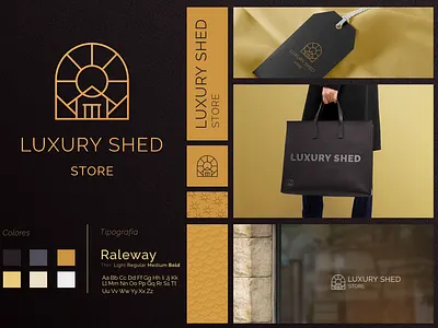 Logo for Luxury Shed store black brand branding cosmetic design gold graphic design honduras logo luxury mark product shed tagline vector