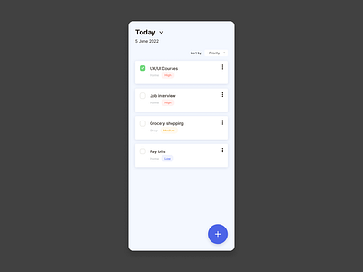 DailyUI #042. ToDo List 042 42 calendar clean design dailyui dailyui042 mobile mobile app plan task task manager todo todo list ui ux