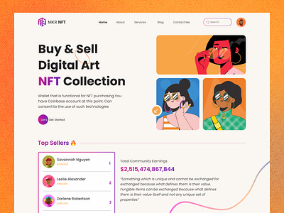 NFT Marketplace Website branding cryptoart cryptocurrency home page illustration marketplace nft nftmarketplace ui design ux design web design