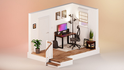 Home office 3d blender homeoffice