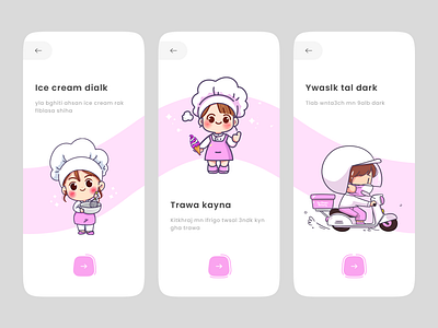 Ice cream onboarding screen app app design delivery design food ice ice cream illustration mobile mobile ui onboard onboarding screen onboarding ui online ui uiux userinterface ux webdesign