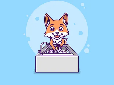 wash dishes illustration symbol