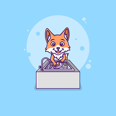 wash dishes illustration symbol