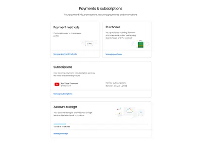 A Google account settings redesign – DailyUI 007 007 dailyui