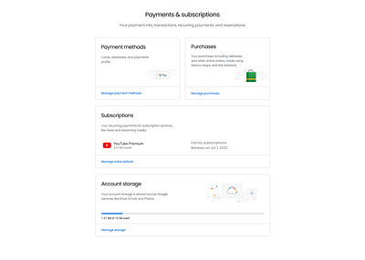 A Google account settings redesign – DailyUI 007 007 dailyui