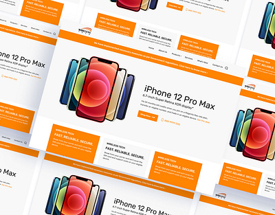 Wireless Tech branding clean design flat typography ui web website