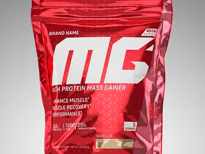 MASS GAINER CONCEPT MAY 2022 (available) 3d 3d art bag concept design dietary gainer gym illustration label logo mass muscle natalino pouch powder render sport supplement ui