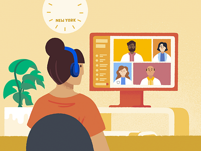 Work from home care computer doctor health hr medicial team teams teleconference web wfh work from home