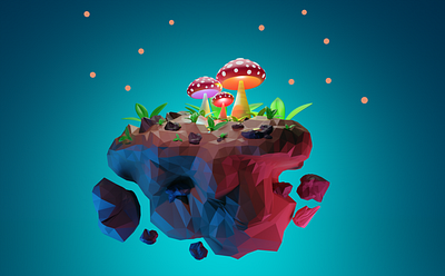 mushroom ... 3D blend. 3d design illustration