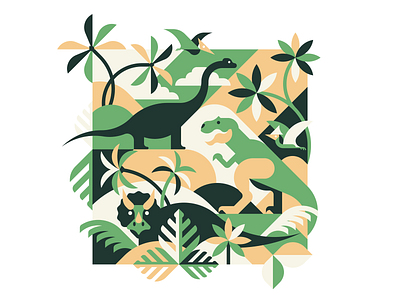 Dinosaur illustration animal brachiosaurus brontosaurus dino dinosaur flat geometric illustration jungle jurassic nature pterodactyl reptile tapejara triceratops tropical tyrannosaurus tyrannosaurus rex vector