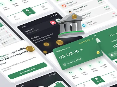 Mobile Banking App bank bank app banking design e wallet finance finance app mobile mobile app mobile bank mobile banking app money money app ui ux wallet app web design website