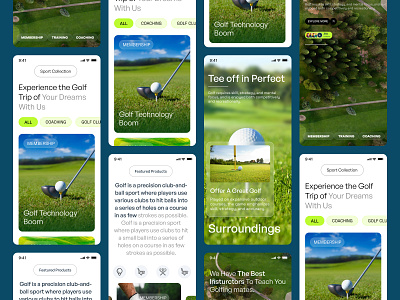 Spring - Golf Club & Training Website athlete club company courses field golf golf courses golf training golf website golf website design landing landing page minimalist oripio professional sport sports sujon web design website