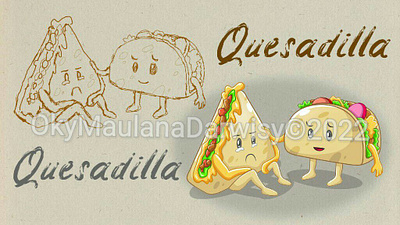 Quesadilla cartoon design draw drawing food graphic design illustration menu quesadilla t shirt taco