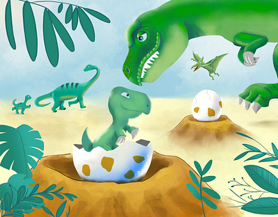 dinosaur dinosaur illustration procreate