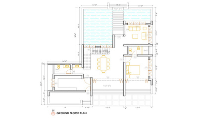 Plan of Duplex house_2d drawing 2d 2d drawing 2d floor plan 3d architecture autocad backyard entrance design duplex house dwg illustration waterbody entrance