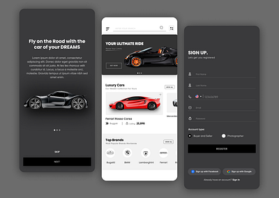 MWKB Luxury cars Mobile app Design branding design illustration logo ui ui design uidesign ux ux design vector