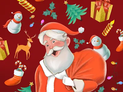 Merry Christmas christmas illustration procreate
