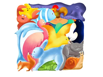 Puzzle animal animal illustration procreate puzzle