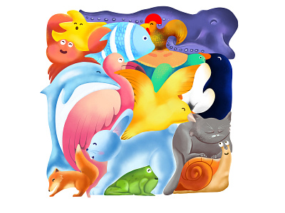 Puzzle animal animal illustration procreate puzzle