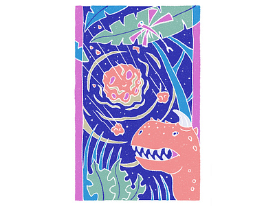 🎵 I'm just a carnotaurus in paradise 🎵 90s asteroid comet dinosaur disney illustration meteor retro theme parks walt disney world