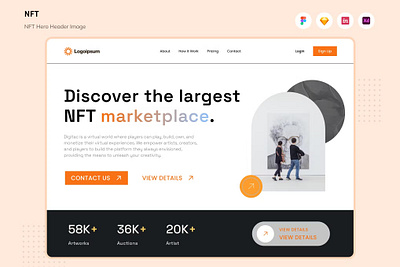 FREE NFT Hero Header Image app branding cryptocurrency cryptocurrency website currency dashboard design digital graphic design header image hero website illustration motion graphics nft nft hero ui ui design ux ux design website