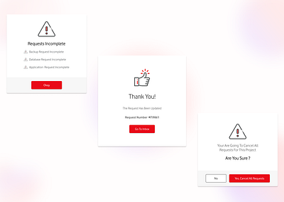 Vodafone project popup snippets design ui ux