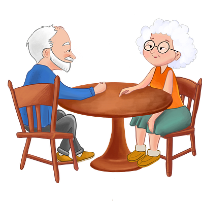 Grandparents grandfather grandmother grandpa grandparents illustration procreate