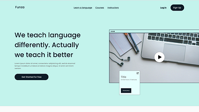 Funza E-Learning Landing Page