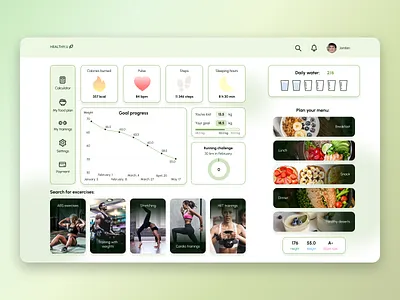 Health dashboard dashboard design health illustration ui ux uxui design web design