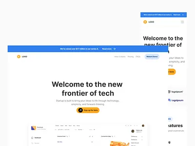 Startup Landing page Concept Website design framer ui