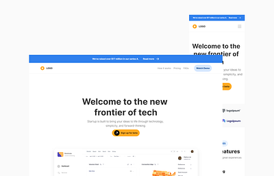 Startup Landing page Concept Website design framer ui