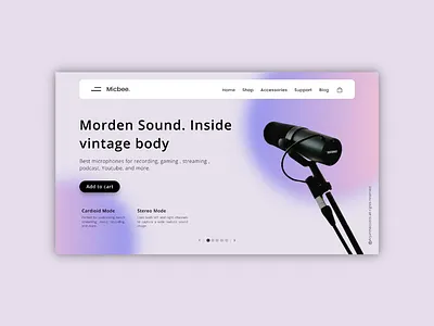 Micbee. - A microphone company landing page design branding design dribbble figma illustration logo ui uidesign uitrends webdesign