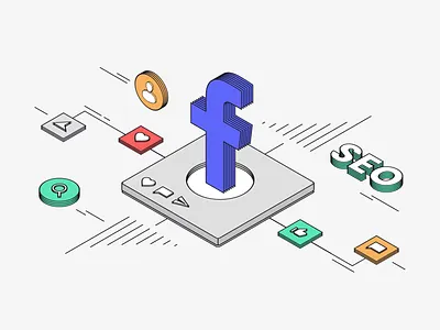 SEO facebook social media blog illustration image marketing perspective social media ui web