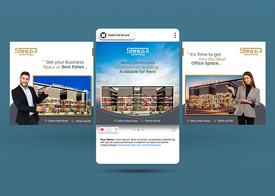 Property | Instagram & Facebook Social Media Post ads branding design facebook design graphic design india instagram post make me brand post design real estate social media post surat