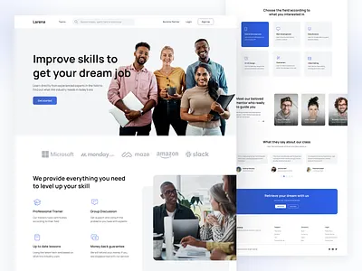 Larena - Online Course Landing Page e learning e learning landing page education app education app landing page landing page landing page exploration learning management system learning platform learning platform landing page online course online course landing page online learning online learning landing page product design ui ui design ui exploration