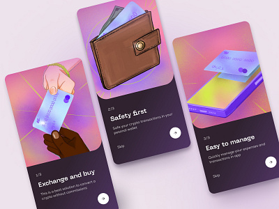 Finance illustrations set app banking app bitcoin card credit card crypto cryptocurrecency ethereum finance financial graphic design illustration mobile nft tokens wallet wallet app